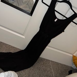 Black maxi-dress
